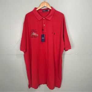 Vintage Polo Ralph Lauren Polo Americana US Embroidered Flag Red Size 3XLT
